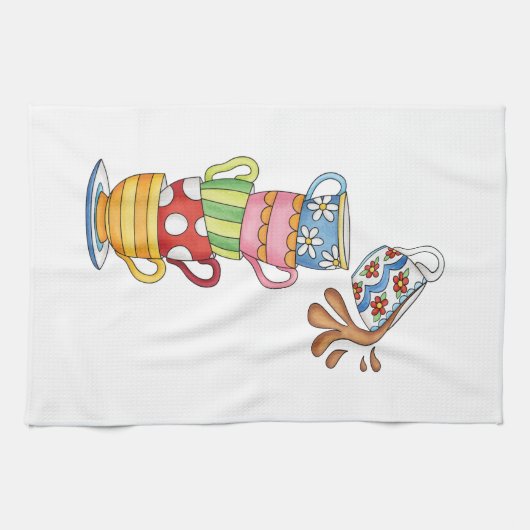Farbenfrohe Tea Time Geschirrtuch (Horizontal)