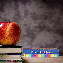 Farbenfrohe Teacher's Custom Desk Namplate Namensplakette