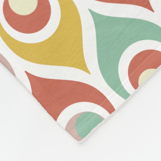 Farbenfrohe Teardrop Formen Halbjahrs Retro Muster Fleecedecke (Ecke)