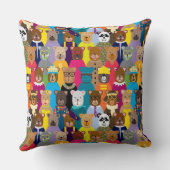 Farbenfrohe Teddybären mit vielen Berufen Kissen (Rückseite)