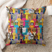 Farbenfrohe Teddybären mit vielen Berufen Kissen (Decke)