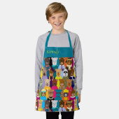 Farbenfrohe Teddybären mit vielen Berufen Schürze (Getragen)