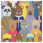 Farbenfrohe Teddybären mit vielen Berufen Stoff (Nahaufnahme)