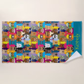 Farbenfrohe Teddybären mit vielen Berufen Strandtuch (Vorderseite)