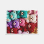 Farbenfrohe Teddybären Sherpa-Decke Fleecedecke (Vorderseite (Horizontal))