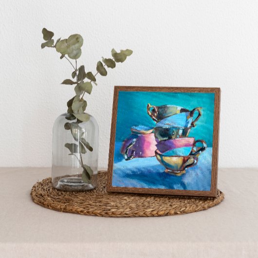 Farbenfrohe Tee-Cups Poster drucken