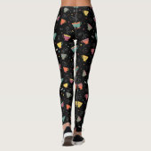 Farbenfrohe Teebecher im Winterdesign Leggings (Rückseite)