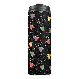 Farbenfrohe Teebecher im Winterdesign Thermosbecher