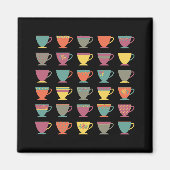 Farbenfrohe Teebecher, warmes Getränk, winterliche Magnet (Vorne)