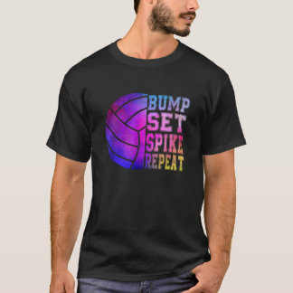 Farbenfrohe Teen Girls Volleyball Bump Set Spike R T-Shirt