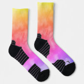 Farbenfrohe teilweise bewölkte Sky Abstrakte Fotog Socken (Rechts)