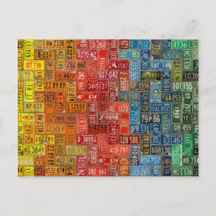 Farbenfrohe Teller aus allen 50 Staaten Postkarte