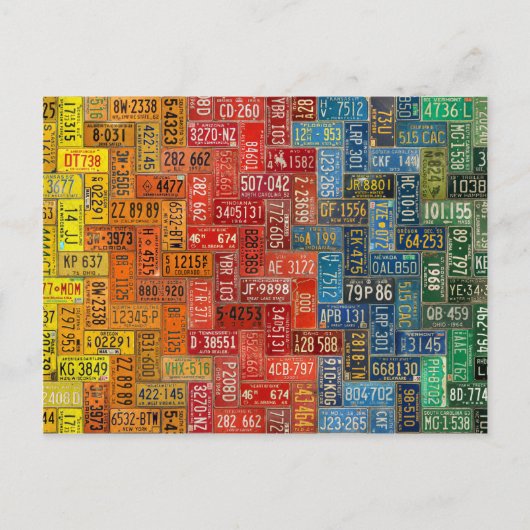 Farbenfrohe Teller aus allen 50 Staaten Postkarte (Vorderseite)