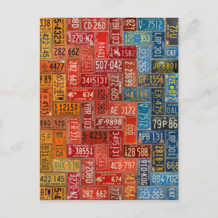 Farbenfrohe Teller aus allen 50 Staaten Postkarte