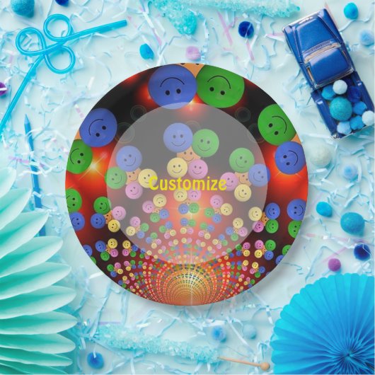 Farbenfrohe Teller aus Spiralpapier (Party)