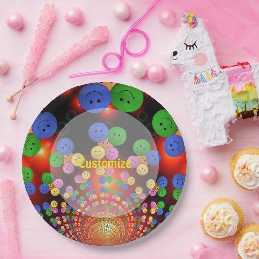 Farbenfrohe Teller aus Spiralpapier (Party)