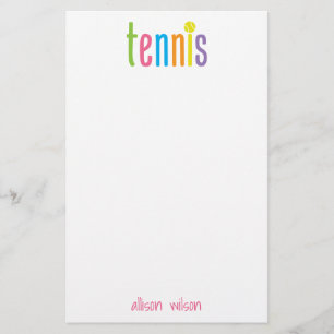 Farbenfrohe Tennis Personalisiert Stationery