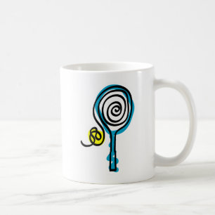 Farbenfrohe Tennis Spiralope Kaffeetasse