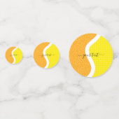 Farbenfrohe Tennisball Custom Text Kids Party Spaß Konfetti (Vorderseiten)