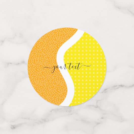 Farbenfrohe Tennisball Custom Text Kids Party Spaß Konfetti (Klein Vorderseite)