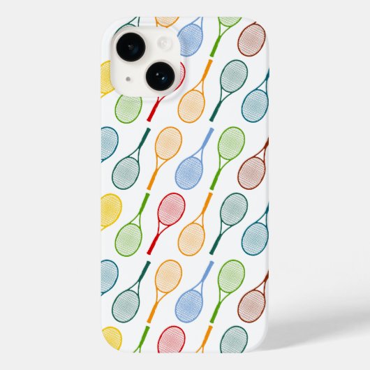 Farbenfrohe Tennisschläger Case-Mate iPhone Hülle (Rückseite)