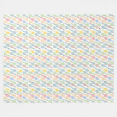 Farbenfrohe Tennisschläger gestempelt auf weißem U Fleecedecke (Vorderseite (Horizontal))