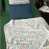 Farbenfrohe Tennisschläger gestempelt auf weißem U Fleecedecke