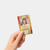 Farbenfrohe Terra Cotta Art Gold Foto ID Abzeichen Ausweis (Handheld)