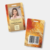 Farbenfrohe Terra Cotta Art Gold Foto ID Abzeichen Ausweis (Vorder- & Rückseite)