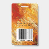 Farbenfrohe Terra Cotta Art Gold Foto ID Abzeichen Ausweis (Rückseite)