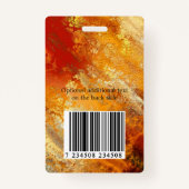 Farbenfrohe Terra Cotta Art Gold Foto ID Abzeichen Ausweis (Rückseite)