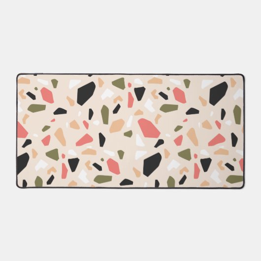 Farbenfrohe Terrazzo Formen Muster Schreibtischunterlage (Vorderseite)