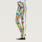 Farbenfrohe Terrazzo Mosaik Leggings (Links)