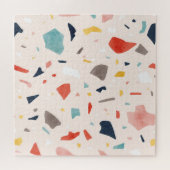 Farbenfrohe Terrazzo: nahtlose Felsfragmente. Puzzle (Horizontal)