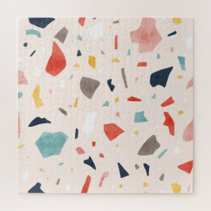 Farbenfrohe Terrazzo: nahtlose Felsfragmente. Puzzle