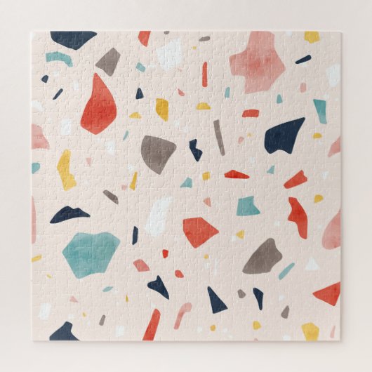 Farbenfrohe Terrazzo: nahtlose Felsfragmente. Puzzle (Vertikal)