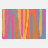 Farbenfrohe Terzo Streifen Abstraktes Muster Geschenkpapier Set (Vorderseite)