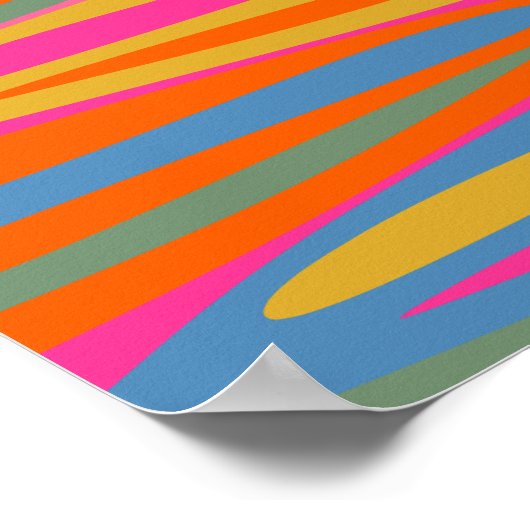 Farbenfrohe Terzo Streifen Abstraktes Muster Poster (Ecke)