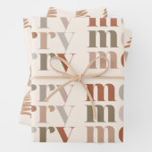 Farbenfrohe Text Muster Weihnachtsbaumgeschenk Geschenkpapier Set (Beispiel)