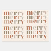 Farbenfrohe Text Muster Weihnachtsbaumgeschenk Geschenkpapier Set (Vorderseite)