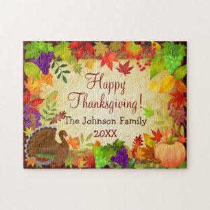 Farbenfrohe Thanksgiving-Ernte Puzzle