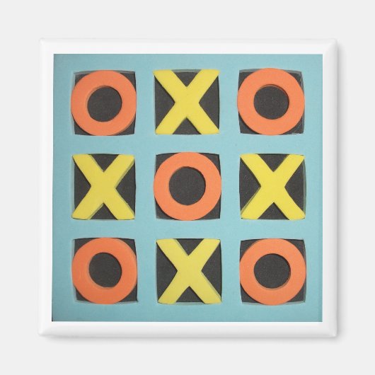 Farbenfrohe Tic-Tac-Toe Game Magnet (Vorne)