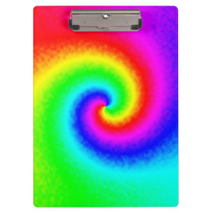 Farbenfrohe Tie Dye Regenbogen-Hippie-Boho-Chic-Kr Klemmbrett