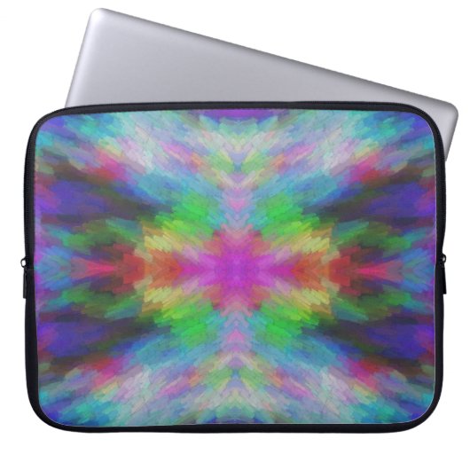 Farbenfrohe Tie Dye Style Kunst Laptopschutzhülle (Vorderseite)
