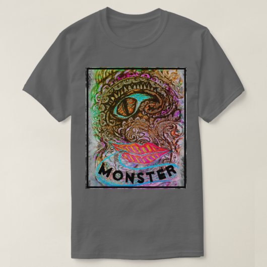 Farbenfrohe Tiefsee Monster Art Pen Zeichnend T - T-Shirt (Design vorne)