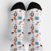 Farbenfrohe Tierärztin Vet DVM Patter Socken (Oben)