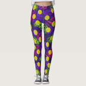 Farbenfrohe Tierdruckfedern Fun Pickleball Leggings (Vorderseite)