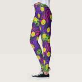 Farbenfrohe Tierdruckfedern Fun Pickleball Leggings (Links)