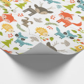 Farbenfrohe Tiere & Waldfolienmuster Geschenkpapier (Ecke)