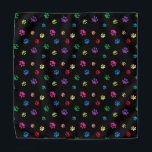 Farbenfrohe Tierpaw-Prints auf schwarz Kopftuch<br><div class="desc">Zeigen Sie,  wie viel Sie Tiere mit dieser niedlichen bunten Pfote gemustert bandana Liebe. Auch sieht phantastisch aus mit einem weißen Hintergrund. Wetten Sie,  dass Ihr Haustier es anziehen wird!</div>